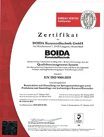 EN ISO 9001:2015 Zertifikat